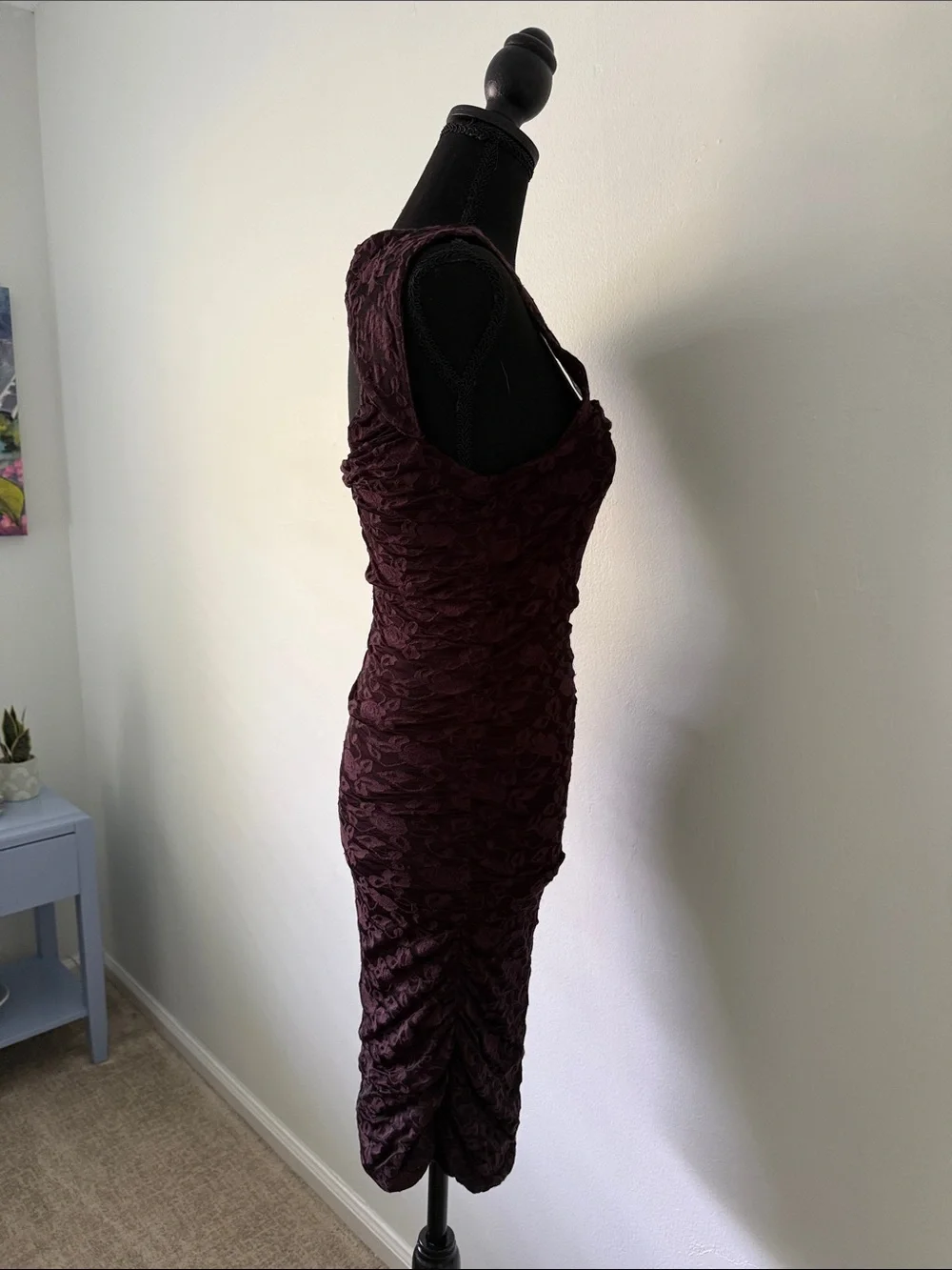Free People Plum Textured Midi Sheath Dress